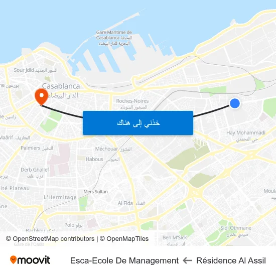 Résidence Al Assil to Esca-Ecole De Management map