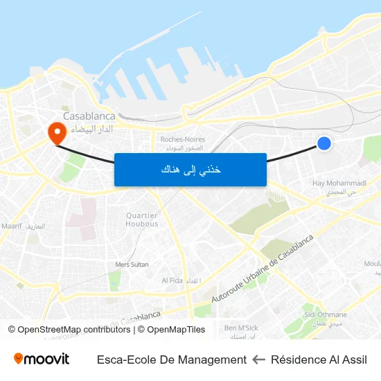 Résidence Al Assil to Esca-Ecole De Management map