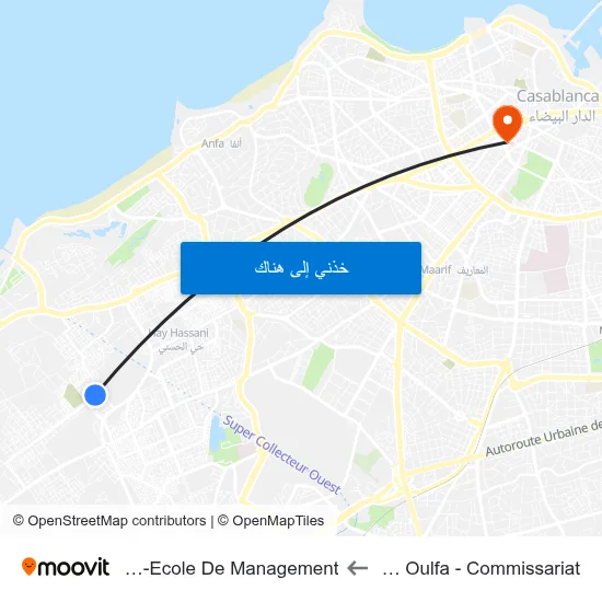 Riad Oulfa - Commissariat to Esca-Ecole De Management map
