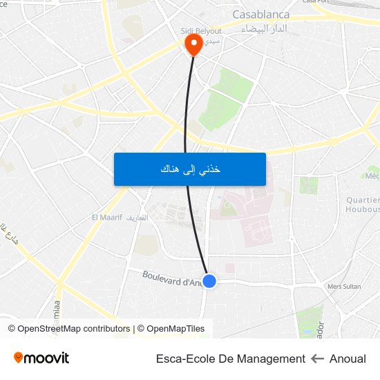Anoual to Esca-Ecole De Management map