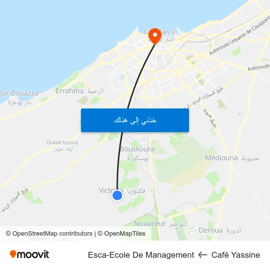 Café Yassine to Esca-Ecole De Management map