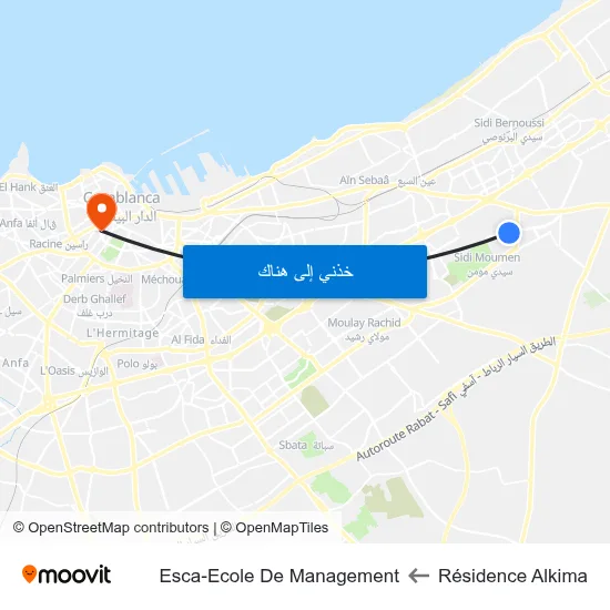 Résidence Alkima to Esca-Ecole De Management map