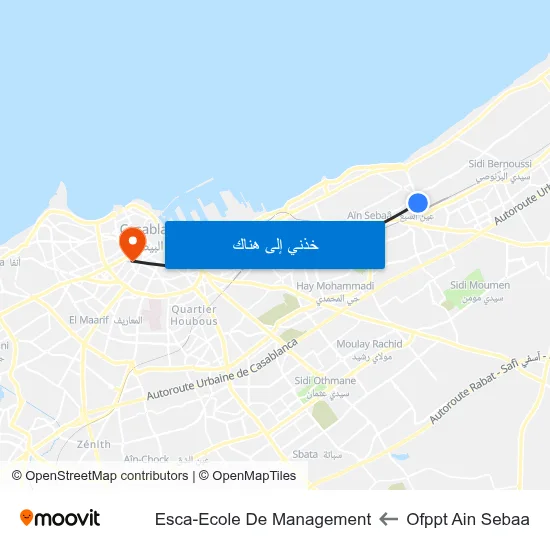 Ofppt Ain Sebaa to Esca-Ecole De Management map