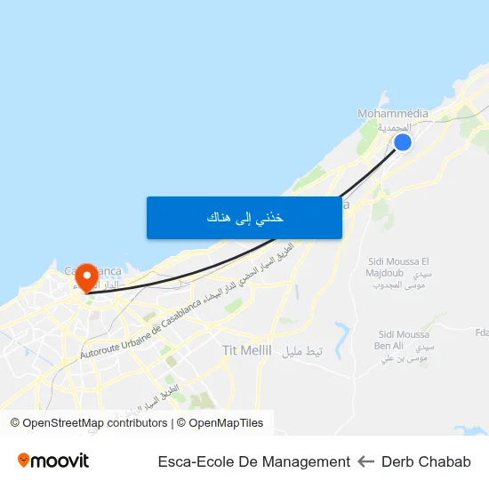 Derb Chabab to Esca-Ecole De Management map