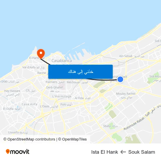 Souk Salam to Ista El Hank map