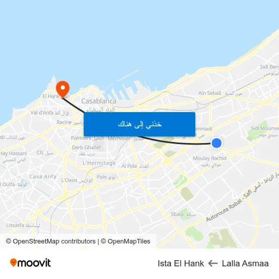 Lalla Asmaa to Ista El Hank map