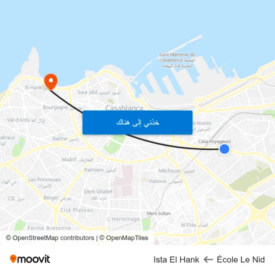 École Le Nid to Ista El Hank map