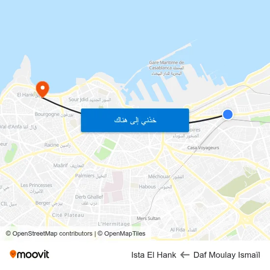 Daf Moulay Ismaïl to Ista El Hank map