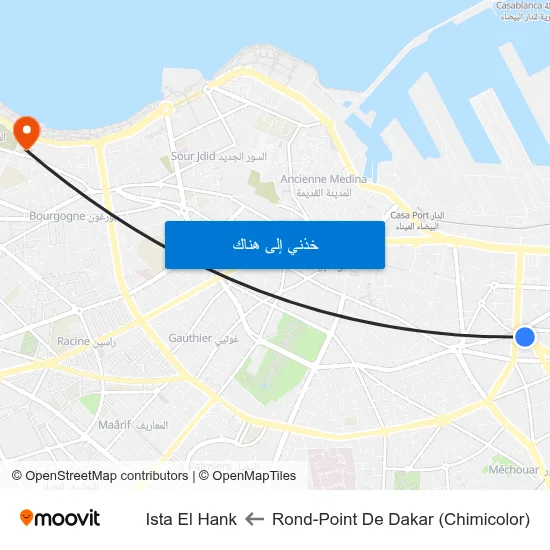 Rond-Point De Dakar (Chimicolor) to Ista El Hank map
