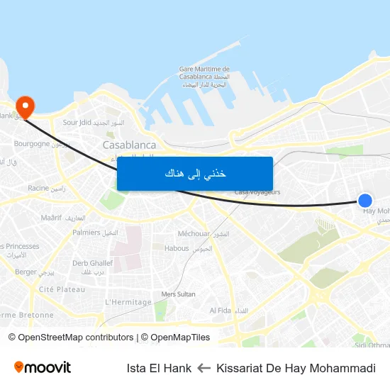 Kissariat De Hay Mohammadi to Ista El Hank map