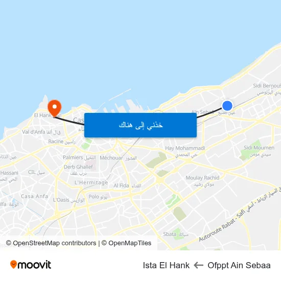 Ofppt Ain Sebaa to Ista El Hank map