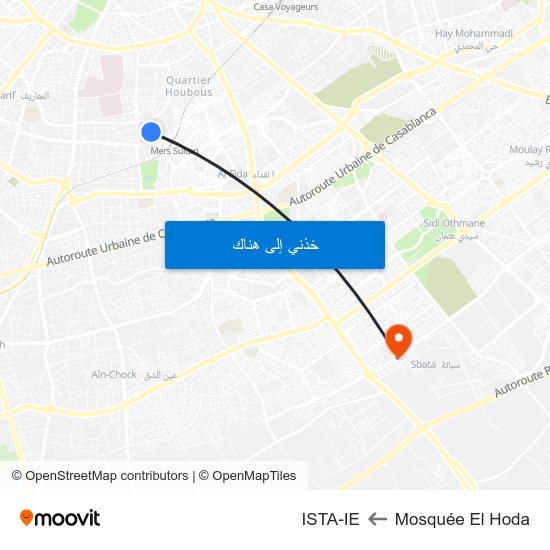 Mosquée El Hoda to ISTA-IE map