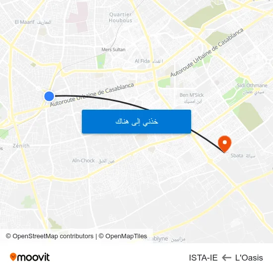 L'Oasis to ISTA-IE map