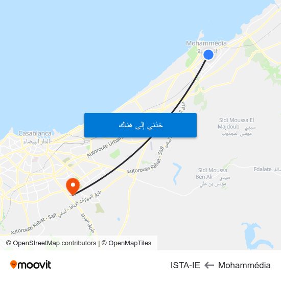 Mohammédia to ISTA-IE map
