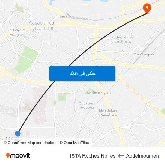 Abdelmoumen to ISTA Roches Noires map