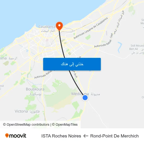 Rond-Point De Merchich to ISTA Roches Noires map