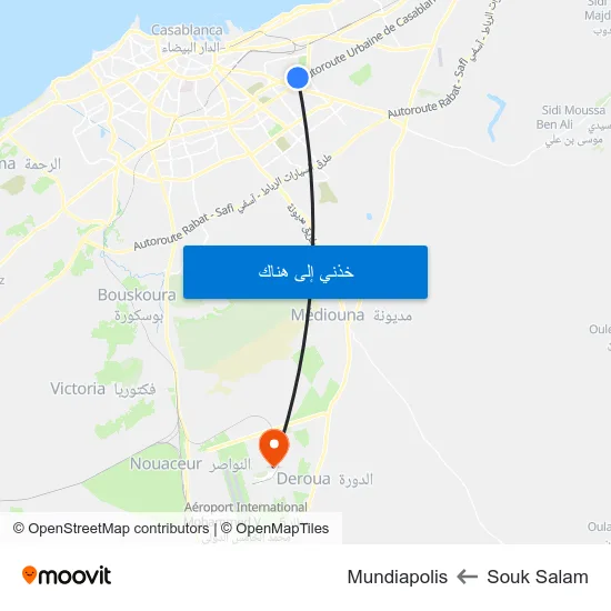 Souk Salam to Mundiapolis map
