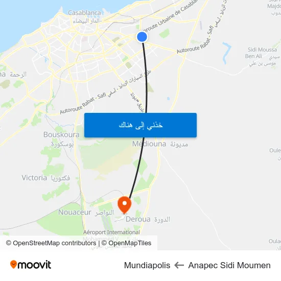 Anapec Sidi Moumen to Mundiapolis map