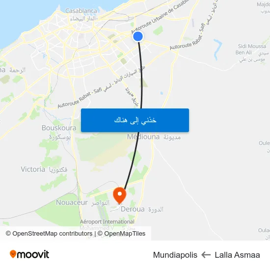 Lalla Asmaa to Mundiapolis map