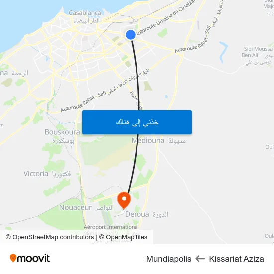 Kissariat Aziza to Mundiapolis map