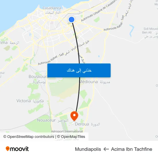 Acima Ibn Tachfine to Mundiapolis map