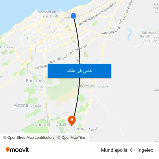 Ingelec to Mundiapolis map