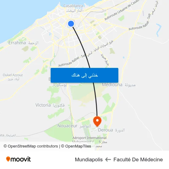 Faculté De Médecine to Mundiapolis map