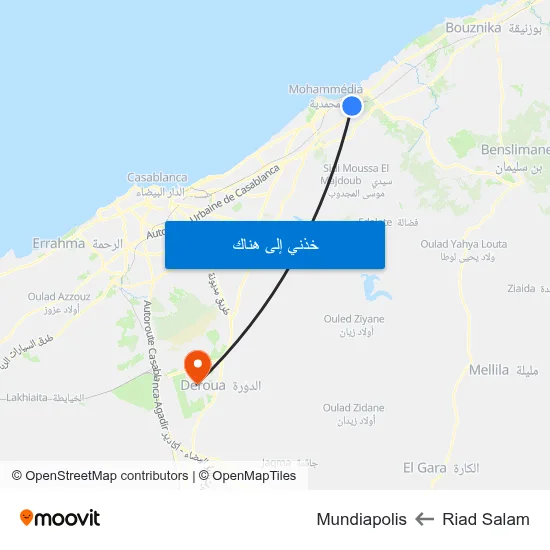 Riad Salam to Mundiapolis map