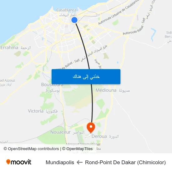 Rond-Point De Dakar (Chimicolor) to Mundiapolis map