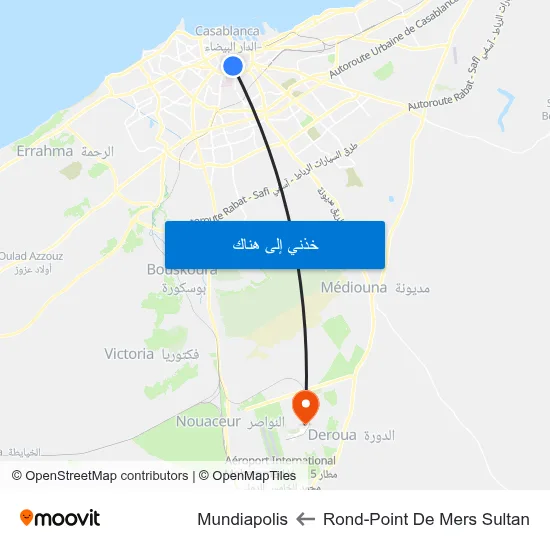 Rond-Point De Mers Sultan to Mundiapolis map