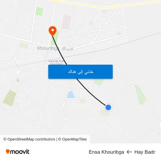 Hay Badr to Ensa Khouribga map