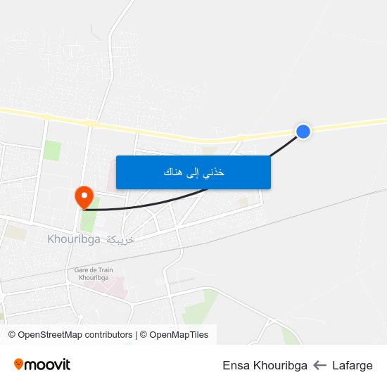 Lafarge to Ensa Khouribga map