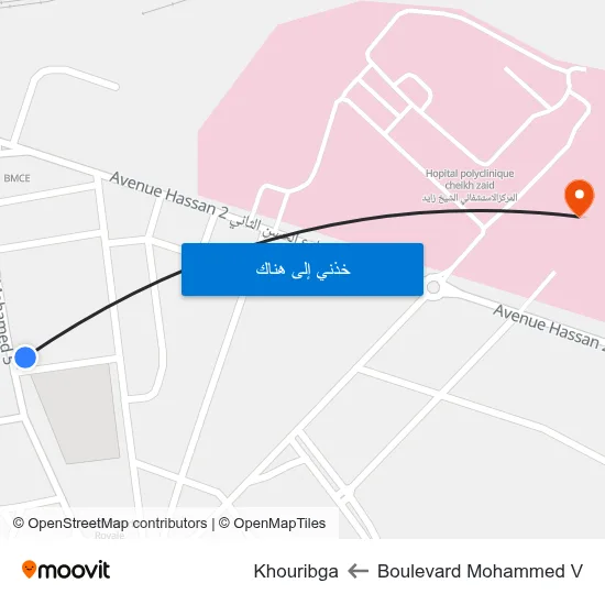 Boulevard Mohammed V to Khouribga map