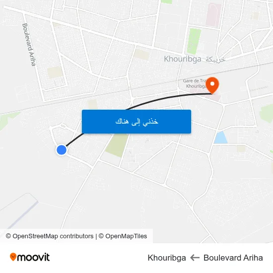 Boulevard Ariha to Khouribga map