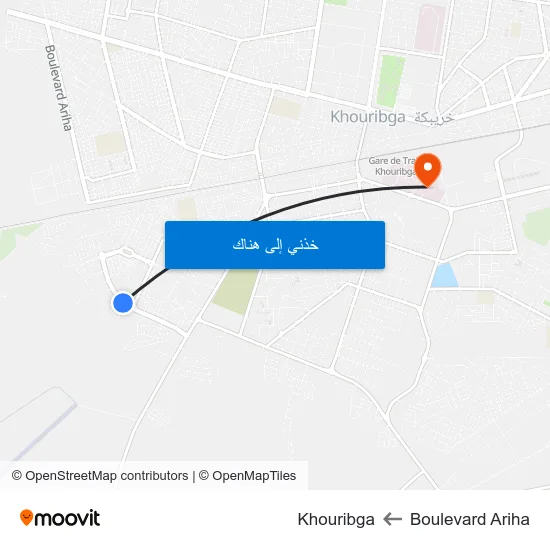 Boulevard Ariha to Khouribga map