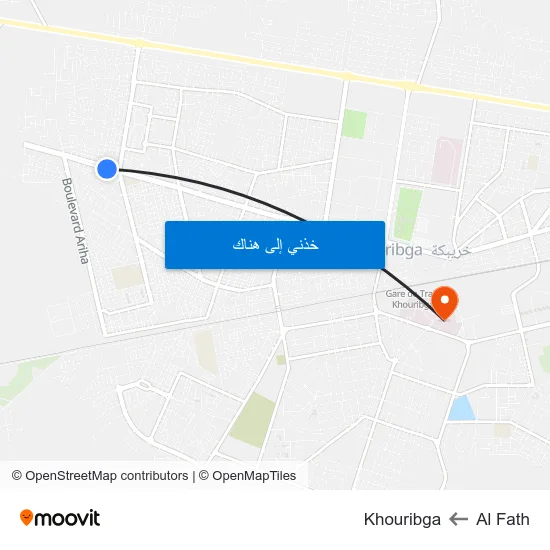 Al Fath to Khouribga map