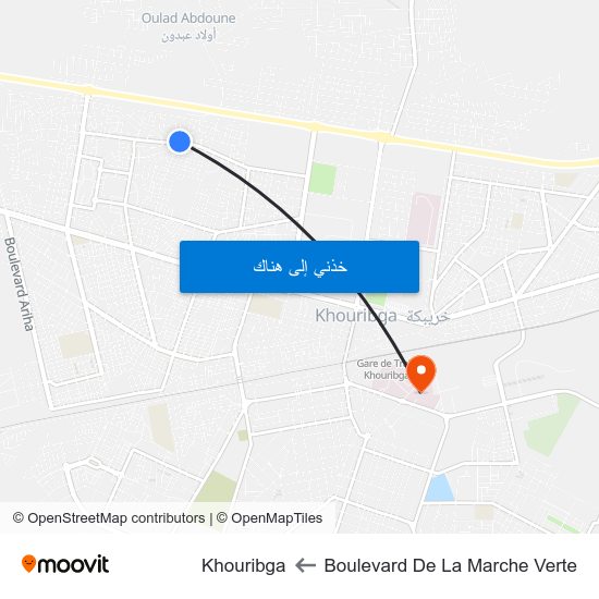 Boulevard De La Marche Verte to Khouribga map