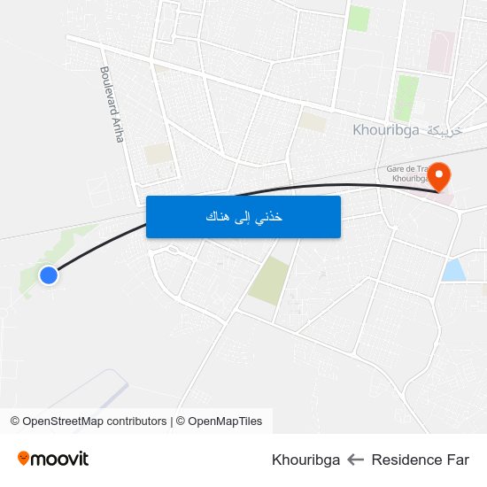 Residence Far to Khouribga map