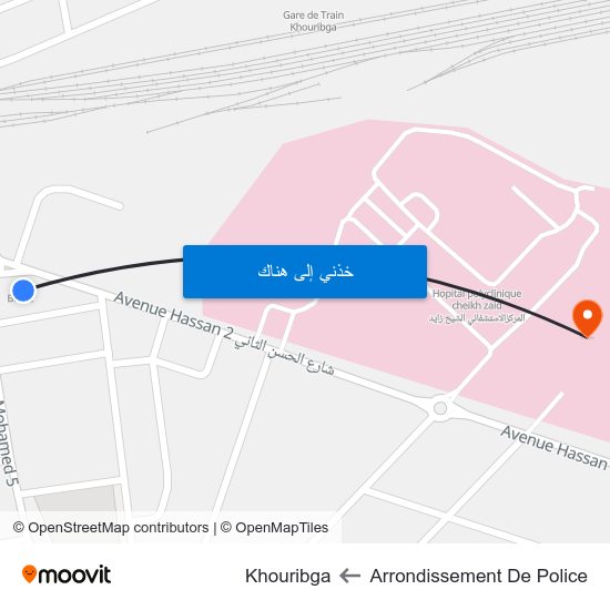 Arrondissement De Police to Khouribga map