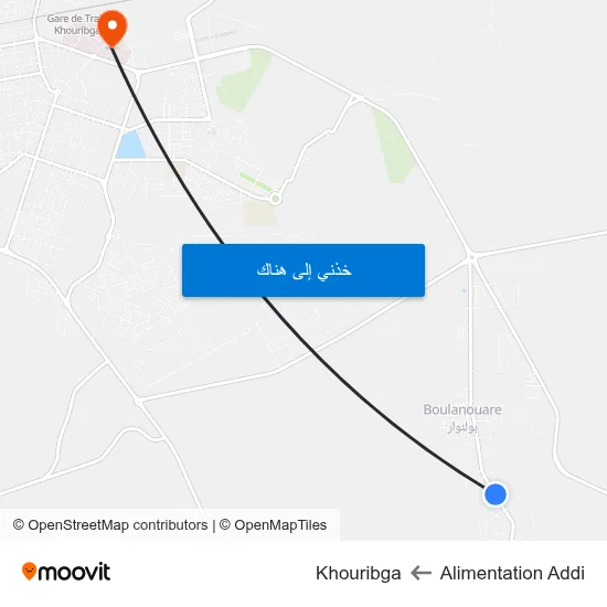 Alimentation Addi to Khouribga map
