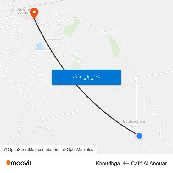 Café Al Anouar to Khouribga map