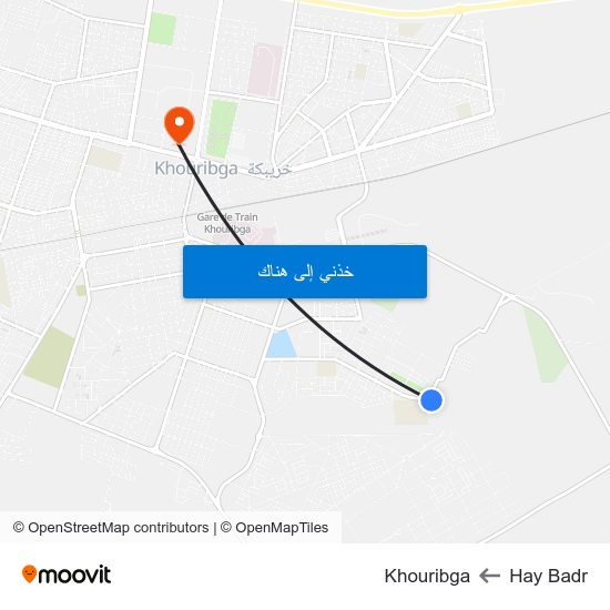 Hay Badr to Khouribga map