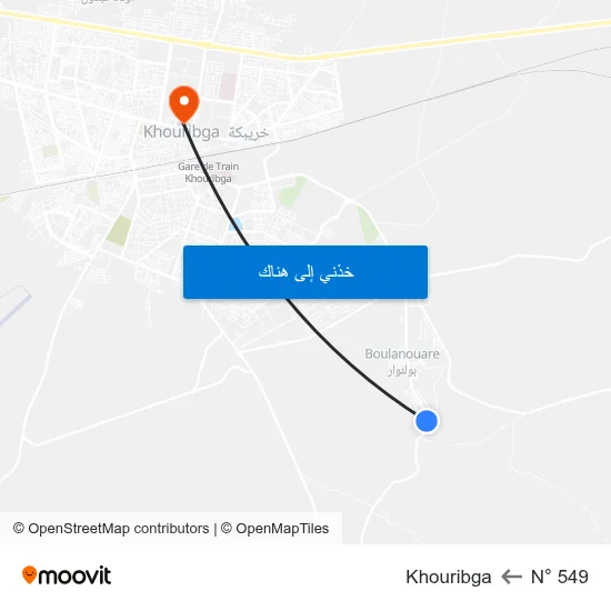 N° 549 to Khouribga map