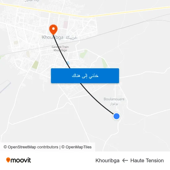 Haute Tension to Khouribga map