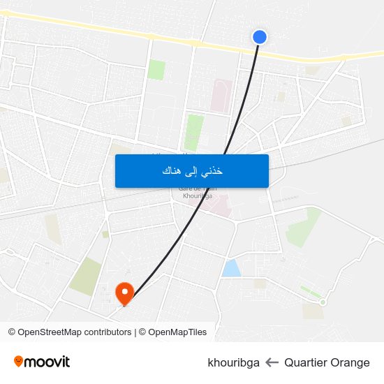 Quartier Orange to khouribga map