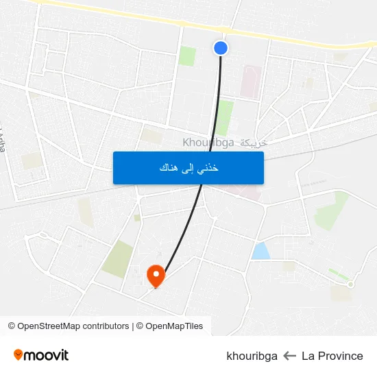 La Province to khouribga map