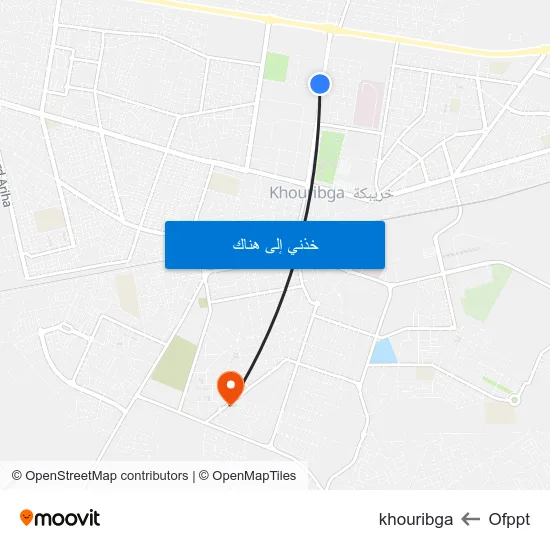 Ofppt to khouribga map