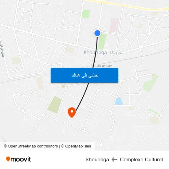 Complexe Culturel to khouribga map