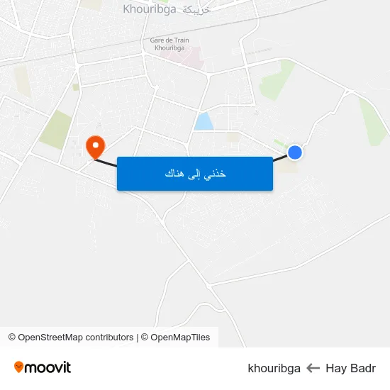 Hay Badr to khouribga map