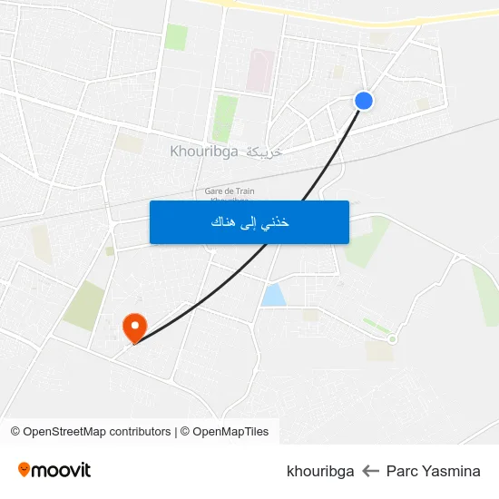 Parc Yasmina to khouribga map